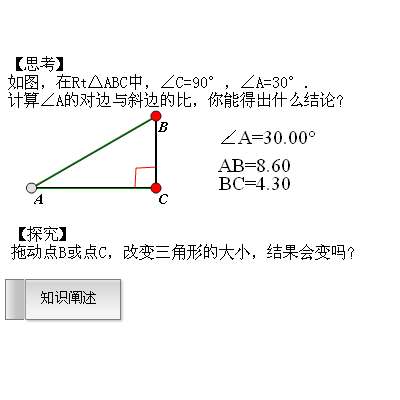 15138 名称 说明 直角三角形中,如果一个锐角等于30°,那么不管三角形